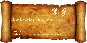 Nedeczky György névjegykártya